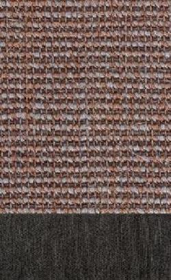 Sisal Salvador rosenholz 012 tæppe med kantbånd i Mønstret sort